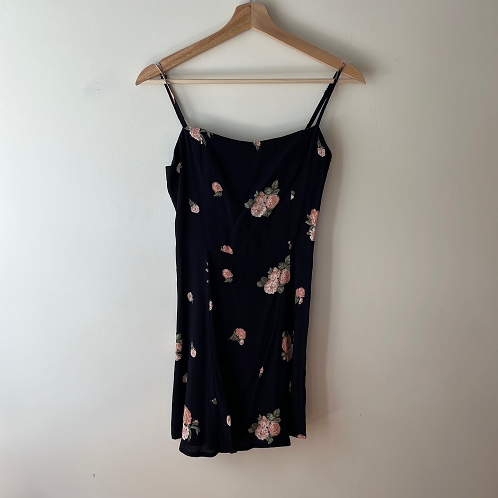 Black reformation dress with roses